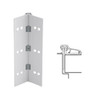 053XY-US28-120-WD IVES Adjustable Half Surface Continuous Geared Hinges with Wood Screws in Satin Aluminum