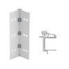 053XY-US28-95-TEKWD IVES Adjustable Half Surface Continuous Geared Hinges with Wood Screws in Satin Aluminum