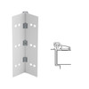 054XY-US28-120-TEKWD IVES Adjustable Half Surface Continuous Geared Hinges with Wood Screws in Satin Aluminum