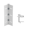054XY-US28-95-SECWDWD IVES Adjustable Half Surface Continuous Geared Hinges with Security Screws - Hex Pin Drive in Satin Aluminum
