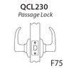 QCL230E605FR4FLS Stanley QCL200 Series Cylindrical Passage Lock with Sierra Lever in Bright Brass