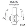 QCL240E605NR8118F Stanley QCL200 Series Cylindrical Privacy Lock with Sierra Lever in Bright Brass