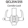 QCL254E605FR4FLSLC Stanley QCL200 Series Less Cylinder Corridor Lock with Sierra Lever in Bright Brass