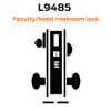 L9485P-06A-629-LH, Schlage Faculty Restroom with Deadbolt, Mortise Lock, 06 Lever, A Rose, Bright Stainless Steel Finish