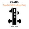 L9485R-12A-630-LH Schlage L Series Faculty Restroom Commercial Mortise Lock with 12 Cast Lever Design and Full Size Core in Satin Stainless Steel