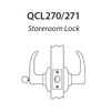 QCL271E625S4478SLC Stanley QCL200 Series Less Cylinder Storeroom Lock with Sierra Lever Prepped for SFIC in Bright Chrome