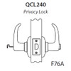 QCL240M605FR4FLR Stanley QCL200 Series Cylindrical Privacy Lock with Summit Lever in Bright Brass