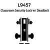 L9457P-01A-630 Schlage L Series Classroom Security w/Deadbolt Commercial Mortise Lock with 01 Cast Lever Design in Satin Stainless Steel