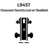 L9457P-07A-629, Schlage Classroom Security with Deadbolt, Mortise Lock, 07 Lever, A Rose, Bright Stainless Steel Finish