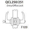 QCL250M625NR4118FLC Stanley QCL200 Series Less Cylinder Entrance Lock with Summit Lever in Bright Chrome