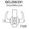 QCL251M626NS8FLRBF Stanley QCL200 Series Ansi Strike Best "F" Entrance/Office Lock with Summit Lever Prepped for SFIC in Satin Chrome