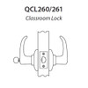 QCL261M625FS4478SLC Stanley QCL200 Series Less Cylinder Classroom Lock with Summit Lever Prepped for SFIC in Bright Chrome