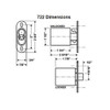 Olympus 722S-26D Cabinet IC Core Sliding Door Push Lock in Satin Chrome