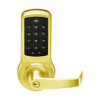 AU-NTB610-NR-605-2802 Yale NexTouch Pushbutton Keypad Access Lock Schlage C Keyway with Augusta Lever in Bright Brass