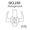 QCL230A605FR4FLR Stanley QCL200 Series Cylindrical Passage Lock with Slate Lever in Bright Brass Finish