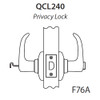 QCL240A605NS8NOS Stanley QCL200 Series Cylindrical Privacy Lock with Slate Lever in Bright Brass Finish