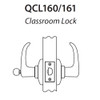 QCL160E625R4118FLC Stanley QCL100 Series Less Cylinder Classroom Lock with Sierra Lever in Bright Chrome