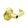 QCL168E605NOLNOSLC Stanley QCL100 Series Less Cylinder Classroom Security Lock with Sierra Lever in Bright Brass Finish