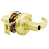 QCL154M605R4478SLC Stanley QCL100 Series Less Cylinder Corridor Lock with Summit Lever in Bright Brass Finish