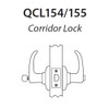QCL154M605R8478SLC Stanley QCL100 Series Less Cylinder Corridor Lock with Summit Lever in Bright Brass