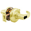 QCL151M605NOLNOSLC Stanley QCL100 Series Less Cylinder Entrance Lock with Summit Lever Prepped for SFIC in Bright Brass Finish