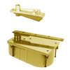 PH28-105N-554-LH-605 Rixson 28 Series Heavy Duty Single Acting Center Hung Floor Closer with Concealed Arm in Bright Brass Finish
