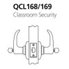 QCL169M626S4NOSLC Stanley QCL100 Series Less Cylinder Classroom Security Lock with Summit Lever Prepped for SFIC in Satin Chrome