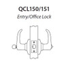 QCL150A619S8478SLC Stanley QCL100 Series Less Cylinder Entrance Lock with Slate Lever in Satin Nickel