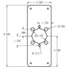 RP-13509-2-630 Don Jo Remodeler Plate for Lever Dimensional View