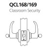 QCL168A625NOL118FLC Stanley QCL100 Series Less Cylinder Classroom Security Lock with Slate Lever in Bright Chrome