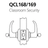QCL168A605FS4NOSSC Stanley QCL100 Series Schlage C Keyway Cylindrical Classroom Security Lock with Slate Lever in Bright Brass