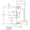 EST-175-630 Don Jo 4-7/8" Extended Lip ANSI Strike Dimensional View