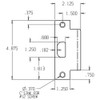 EST-115-630 Don Jo 4-7/8" Extended Lip ANSI Strike Dimensional View