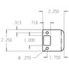 EL-175-630 Don Jo 2-1/4" Extended Lip Strike Dimensional View