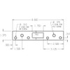2-SDS-8-SL Don Jo 4-7/8" Security Strike Plate Dimensional View