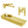 Q5103ABC90-LH-605 Rixson Q51 Series 3/4" Offset Hung Shallow Depth Floor Closers in Bright Brass Finish