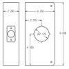 214C-PB-CW Don Jo Wrap-Around Plate for Thicker Doors Dimensional View