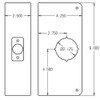 212-S-CW Don Jo Wrap-Around Plate for Thicker Doors Dimensional View