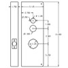 15-AB-CW Don Jo Wrap-Around Plate for Kaba/Simplex 1000 Series Dimensional View