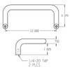 1152-630 Don Jo Offset Door Pull with 12" center to center length