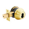 QDB281-605-S4-NOS-LC Stanley QDB200 Series Single Less Cylinder Standard Duty Auxiliary Deadbolt Lock Prepped for SFIC in Bright Brass Finish
