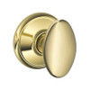 F10-SIE-605 Schlage F Series - Knob Siena Style with Passage Lock Function in Bright Brass