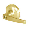 QCL140A605S4118F Stanley QCL100 Series Privacy Cylindrical Lock with Slate Lever in Bright Brass Finish