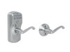 FE575-PLY-626-FLA Schlage Keypad Entry Auto-locks Series - Camelot Style Lock with Flair Lever in Satin Chrome