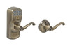 FE575-PLY-609-FLA Schlage Keypad Entry Auto-locks Series - Camelot Style Lock with Flair Lever in Antique Brass