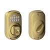 BE365-PLY-609 Schlage Electrical Keypad Deadbolt Lock in Antique Brass