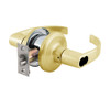 QTL261M605SANOSLC Stanley QTL200 Series Less Cylinder Classroom Tubular Lock Prepped for SFIC with Summit Lever in Bright Brass Finish