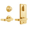 QCI230E605NS4FLSSC Stanley QCI200 Series Standard Duty Interconnected Single Locking with Sierra Lever in Bright Brass Finish