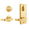 QCI230E605NS8FLR2SC Stanley QCI200 Series Standard Duty Interconnected Single Locking with Sierra Lever in Bright Brass Finish