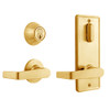 QCI231E605NR4FLR2BF Stanley QCI200 Series Standard Duty Interconnected Single Locking Prepped for SFIC with Sierra Lever in Bright Brass Finish